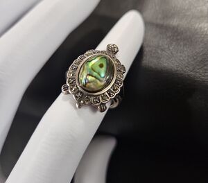925 Abalone Turtle Ring